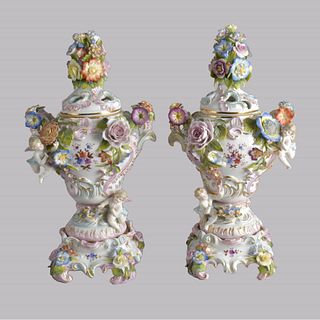 Pair of Chelsea Covered Urns