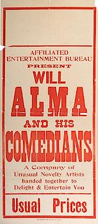 ALMA, WILL (OSWALD GEORGE WILLIAM BISHOP). Will Alma.