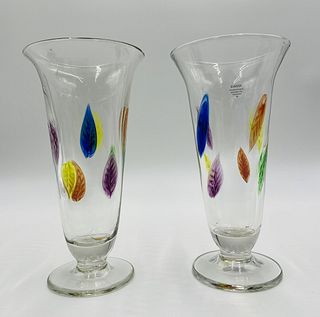 Pair of Tall Vases by Dansk and part of the Burchetta Collection