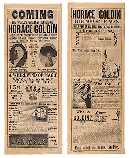GOLDIN, HORACE (HYMAN ELIAS GOLDSTEIN). The World’s Greatest Illusionist. Horace Goldin.