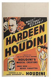 HARDEEN (THEODORE WEISS). Hardeen Brother of Houdini.