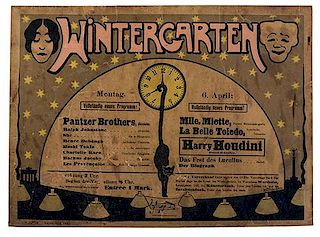 HOUDINI, HARRY (EHRICH WEISS). Wintergarten. Harry Houdini.