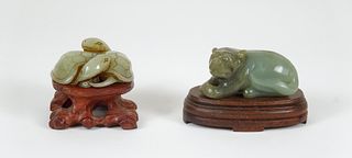 (2) Chinese Carved Jade Animal Figures. 