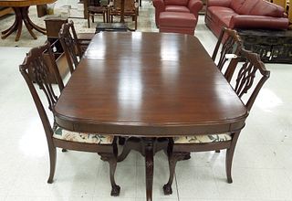 Mahogany Chippendale Style Dining Table and 4 Chairs.