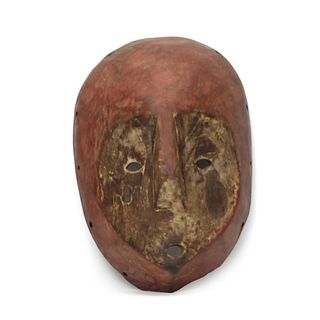African Polychrome Carved Wooden Mask