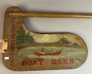Pickerts Boat Barn Handpainted Boat Rudder sign