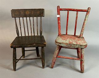 Pair of Childs Painted Chairs