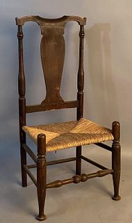 18th c Queen Anne Side Chair Possibly Woodbury CT