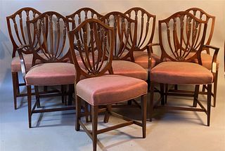 Set of Eight Federal Style Shield Back chairs