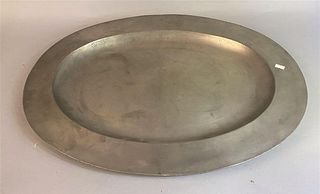 Massive Oval Pewter Charger