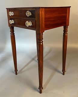 Federal Two Drawer Stand Mahogany w Glass Knobs