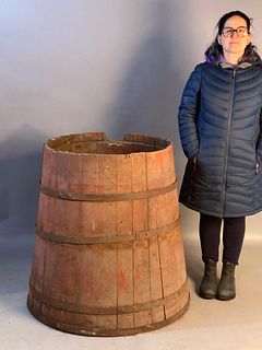Massive Antique Firkin Shaped Barrel