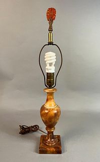 Vintage Orange Alabaster Lamp