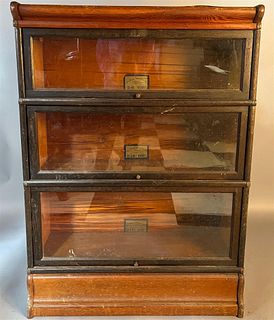 Globe Wernicke Co. Three Section Barrister Bookcase