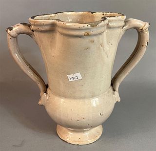 Antique Ceramic Handled Vase Possibly Delft