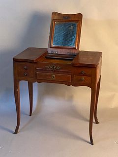 19th c Inlaid French Ladies Dressing Table
