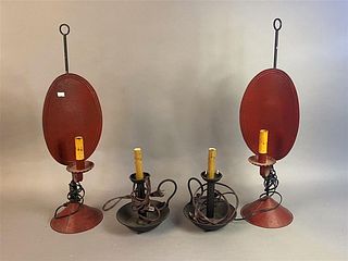 Lot of Antique Style Electrified Candle Sticks