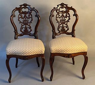 Pair of High Style Victorian Side Chairs