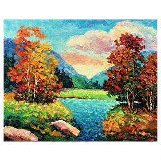 Alexander Antanenka, "Autumn Fireworks" Original Painting on Canvas, Hand Signed with Letter of Authenticity.
