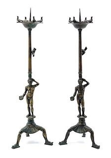 A Collection of Neoclassical Style Cast Metal Decorative Articles, Height of tallest 17 1/2 inches.