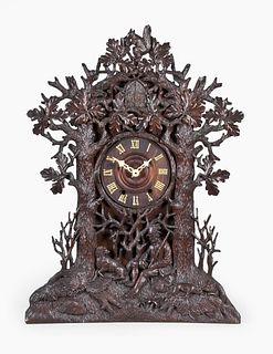 Johann Baptist Beha intricately carved shelf cuckoo clock