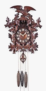 Black Forest cuckoo and quail wall clock