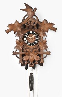Black Forest cuckoo clock with quarter striking on chime rods