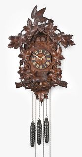 Black Forest hanging cuckoo and quail clock