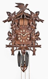 Black Forest hand carved musical cuckoo clock