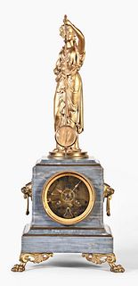 A late 19th century figural swinging mystery clock by Guilmet
