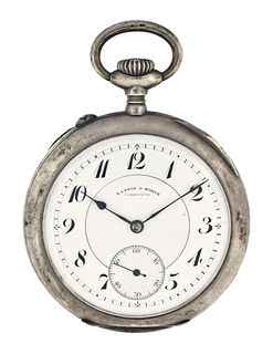An early 20th century silver pocket watch by A. Lange & Sohne