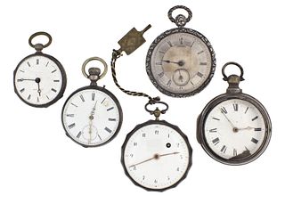 A lot of five 19th century pocket watches