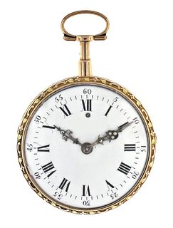 An 18th century gold quarter repeating pocket watch by Hessen Paris
