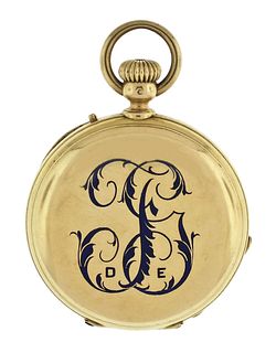 A 19th century gold hunting case pendant watch by Legrand Paris