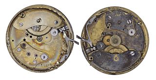 A lot of two19 ligne pocket watch movements by Moritz Grossmann Dresden