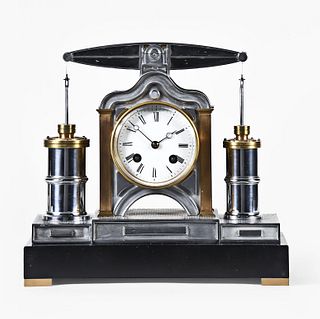 A good late 19th century striking beam engine desk clock by Guilmet