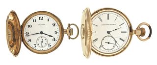 A lot of two 14 karat gold American pocket watches