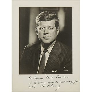 John F. Kennedy Signed Photograph to Gov. Orval Faubus