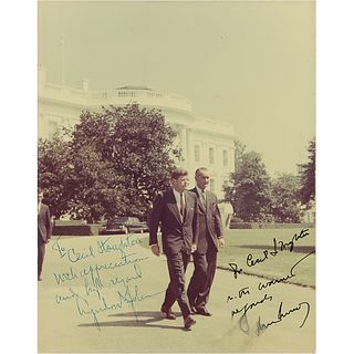 John F. Kennedy and Lyndon B. Johnson Signed Photograph to Cecil Stoughton