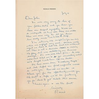 Ronald Reagan Autograph Letter Signed on Broadway Show