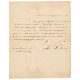 James Buchanan Autograph Letter Signed to California Military Governor