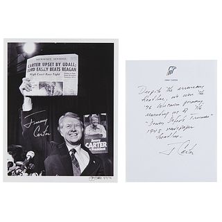 Jimmy Carter Autograph Note Signed and Signed Print