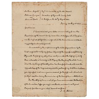 John Quincy Adams Autograph Letter Signed on Anti-Masonic Convention