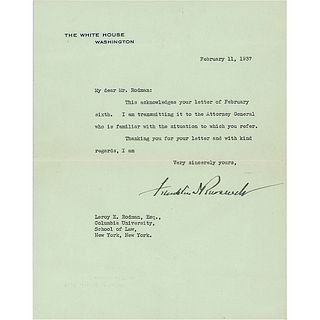 Franklin D. Roosevelt Typed Letter Signed as President On His &#39;Court-Packing Plan&#39;