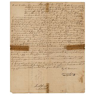 James K. Polk Document Signed as Governor