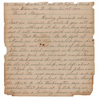 Battle of Antietam: 30-Page Letter with Antietam Content