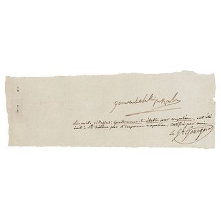 Napoleon Autograph Endorsement Signed on St. Helena