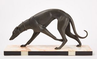 I. Rochard-Deco Bronze Sculpture of Greyhound