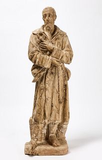 Wooden Sculpture of a Saint