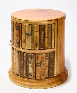 Round Side Table with False Books
